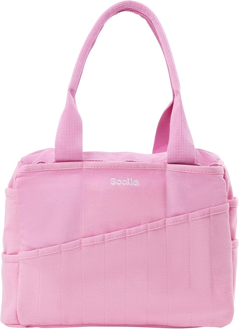 Soolla Studio Bag: Craft Organizer & Pottery Tool Bag, Washable Art Supply Tote, Knitting Yarn, Crochet Projects, 30 Pockets, 20+ Canvas Colors, Artist Gift for Adults (Flirty Flamingo) - Image 1